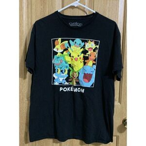 Pokemon Pikachu and Friends T-Shirt Men's Adults Size Large Black Print